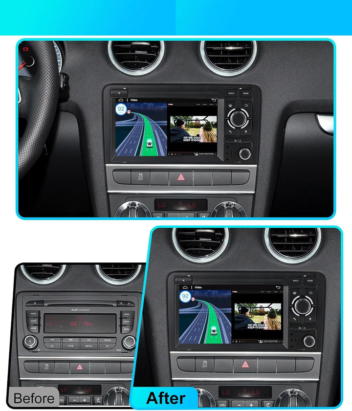 JOYX Android 10 Doppel Din Autoradio Passt für Audi A4 2003-2011 GPS Navigation | Rückfahrkamera Can