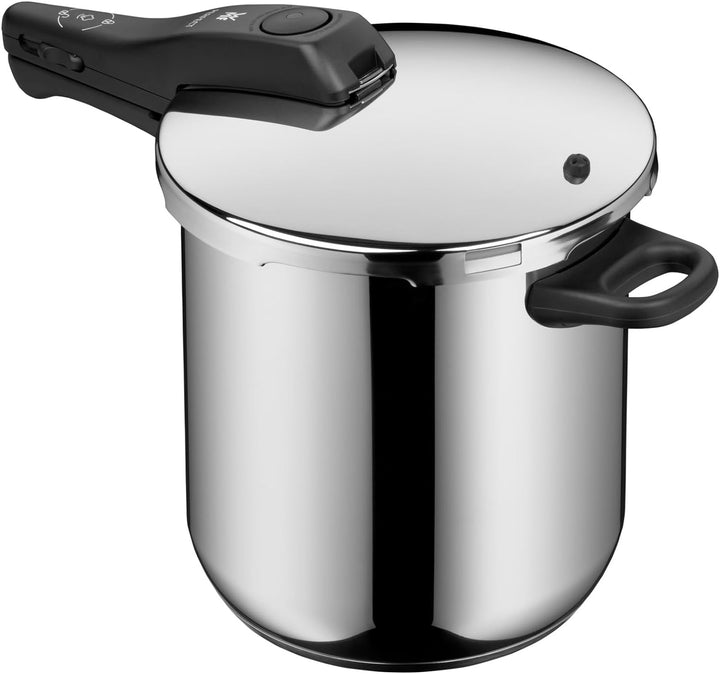 WMF Perfect Schnellkochtopf Set Induktion 2-teilig, Dampfkochtopf 8,5l + 4,5l mit Einsatz, grosses K