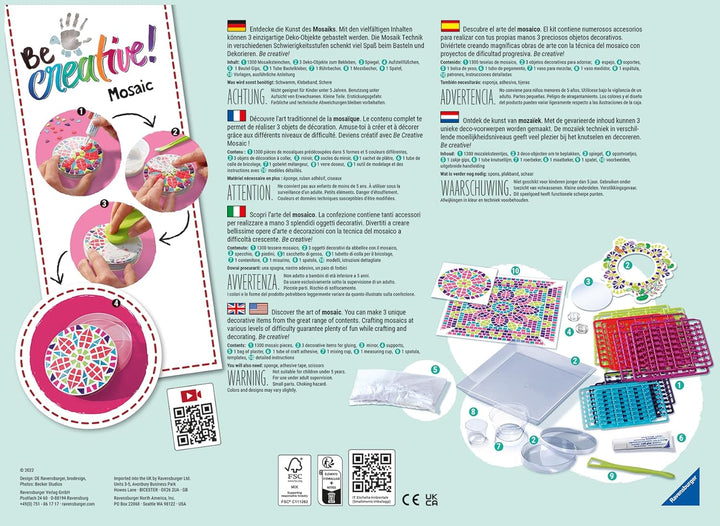 Ravensburger 18446 BeCreative Mosaik Romantik, DIY für Kinder ab 8 Jahren