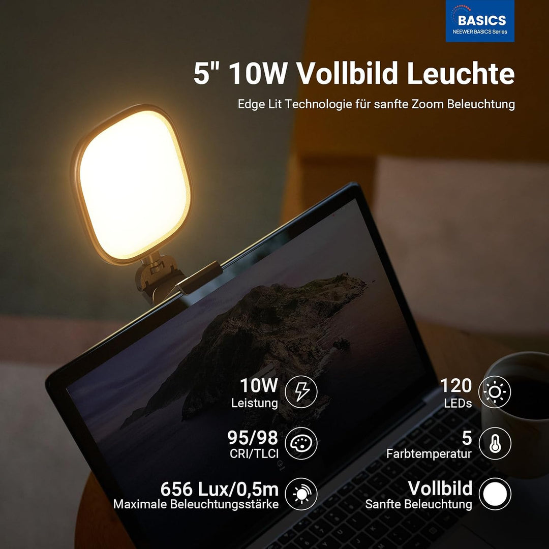 NEEWER Basics 5" Monitor Licht, Zoom Beleuchtung für Videokonferenz, NL10 NL10 (1er Pack), NL10 (1er
