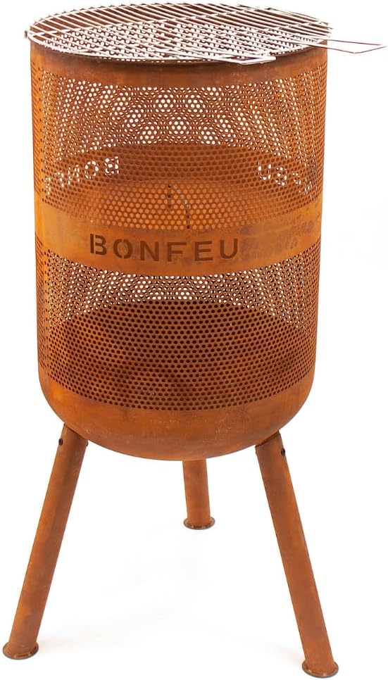 BonFeu Bonves Ø 34cm Schwarz - Feuerkorb für den Garten - Feuertonne & Feuerstelle - Feuerschale Feu