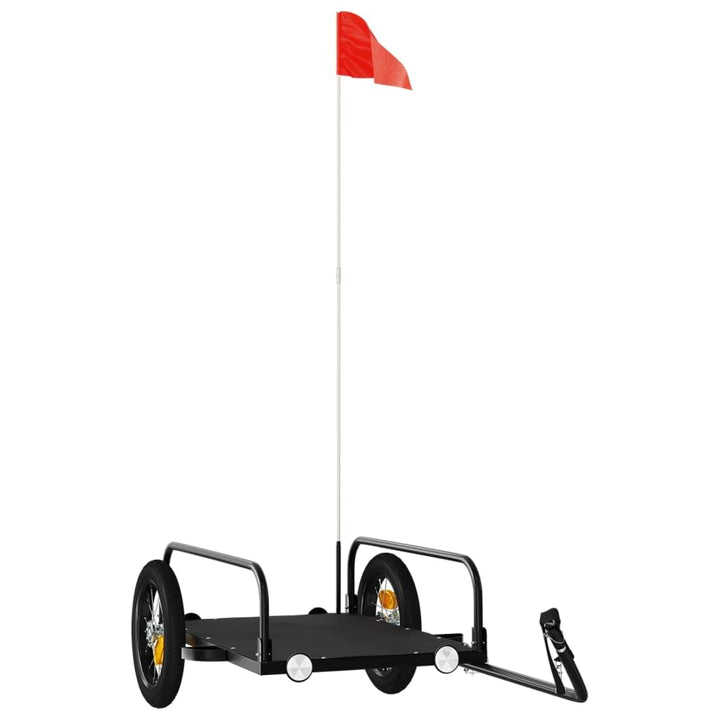 vidaXL Fahrradanhänger, Anhänger für Fahrrad, Lastenanhänger mit Deichsel Sicherheitsflagge, Transpo
