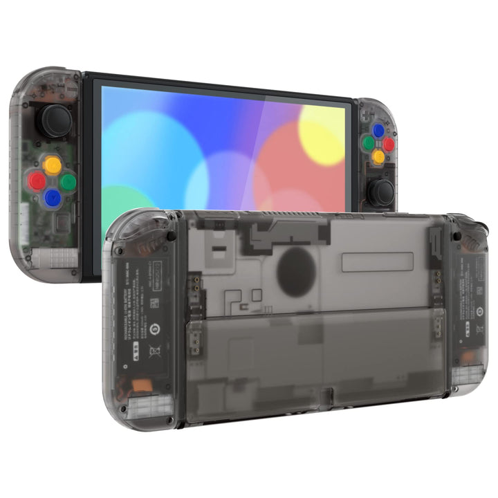 eXtremeRate Full Hülle für Nintendo Switch OLED, DIY-Ersatz Konsole case & Kickstand, NS Joycon Gehä