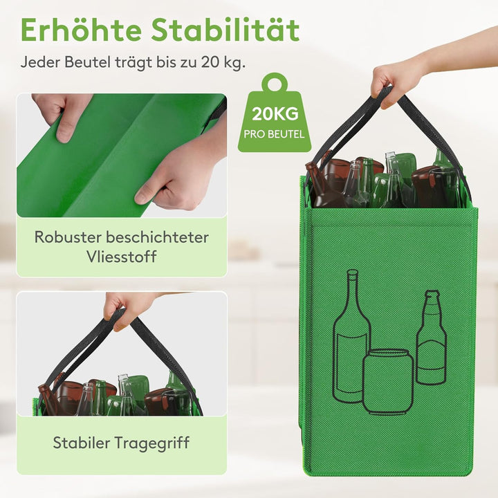 Lifewit Mülltrennsystem für Küche，Mülleimer 3 fächer für Papier, Glas und Plastik ，Recycling behälte