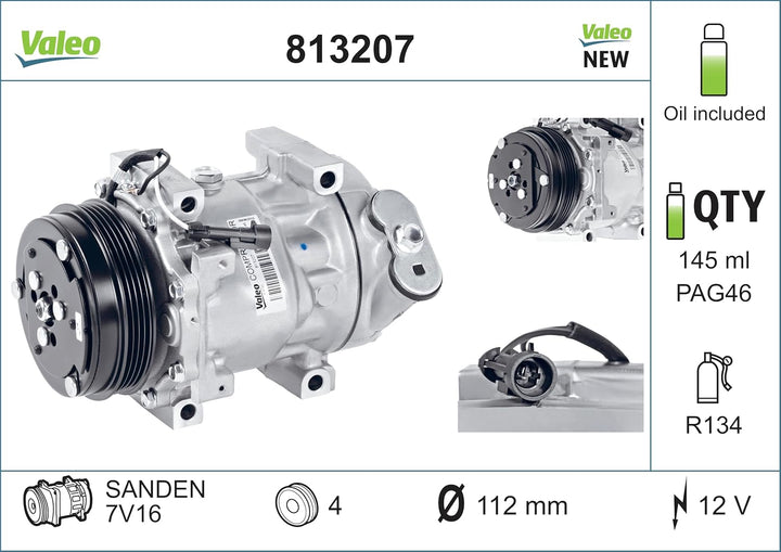 VALEO Neuteil Kompressor Klimaanlage 813207
