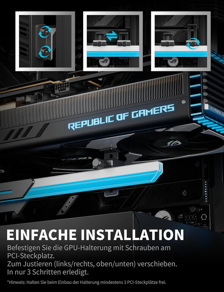 upHere GPU Halterung,ARGB Grafikkarten Halter/GPU Support mit 5V-ARGB-Beleuchtung,Verstellbare Grafi