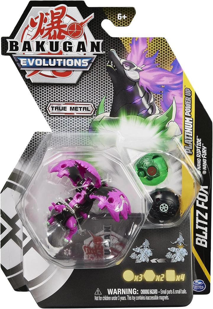 BAKUGAN 'Evolutions' Power Up 3er Pack mit 1 Platinum Series Ball (mit Metallkern) und 2 Nanogan (Mi