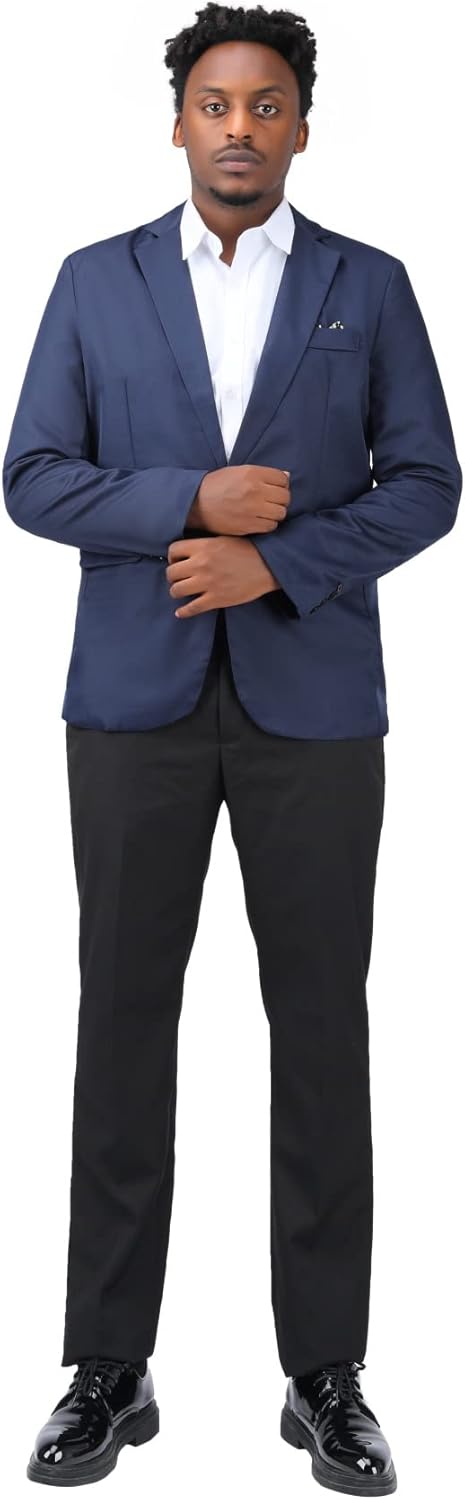 YOUTHUP Sakko Herren Leichter Regular Fit Anzug Jacke für Männer Freizeit Jackett Blazer Marine M, M