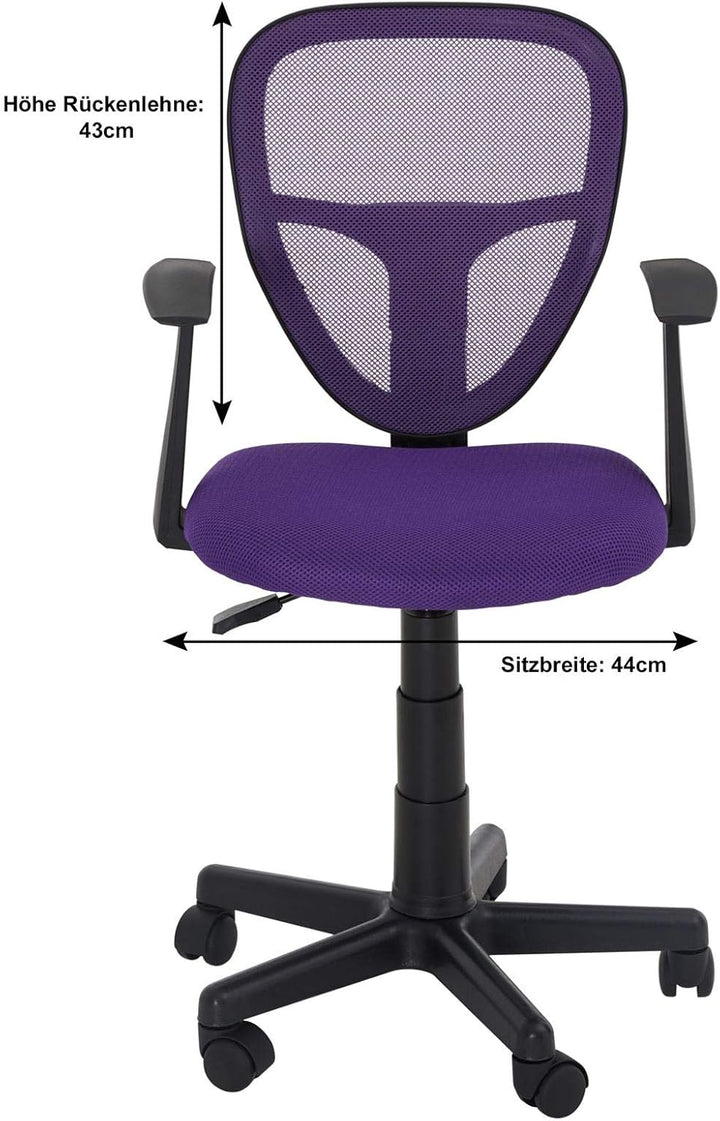 CARO-Möbel Kinderdrehstuhl Studio - Ergonomischer Schreibtischstuhl mit Armlehnen, Verstellbar, Lila