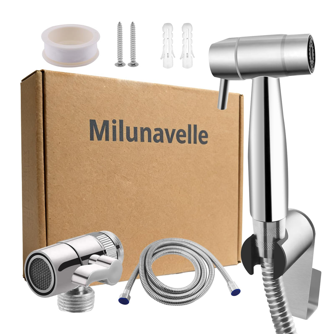 Tragbare Bidet-Dusche aus Edelstahl mit einstellbarer Wasserstrahlstärke – Handbrause Toilette Set z