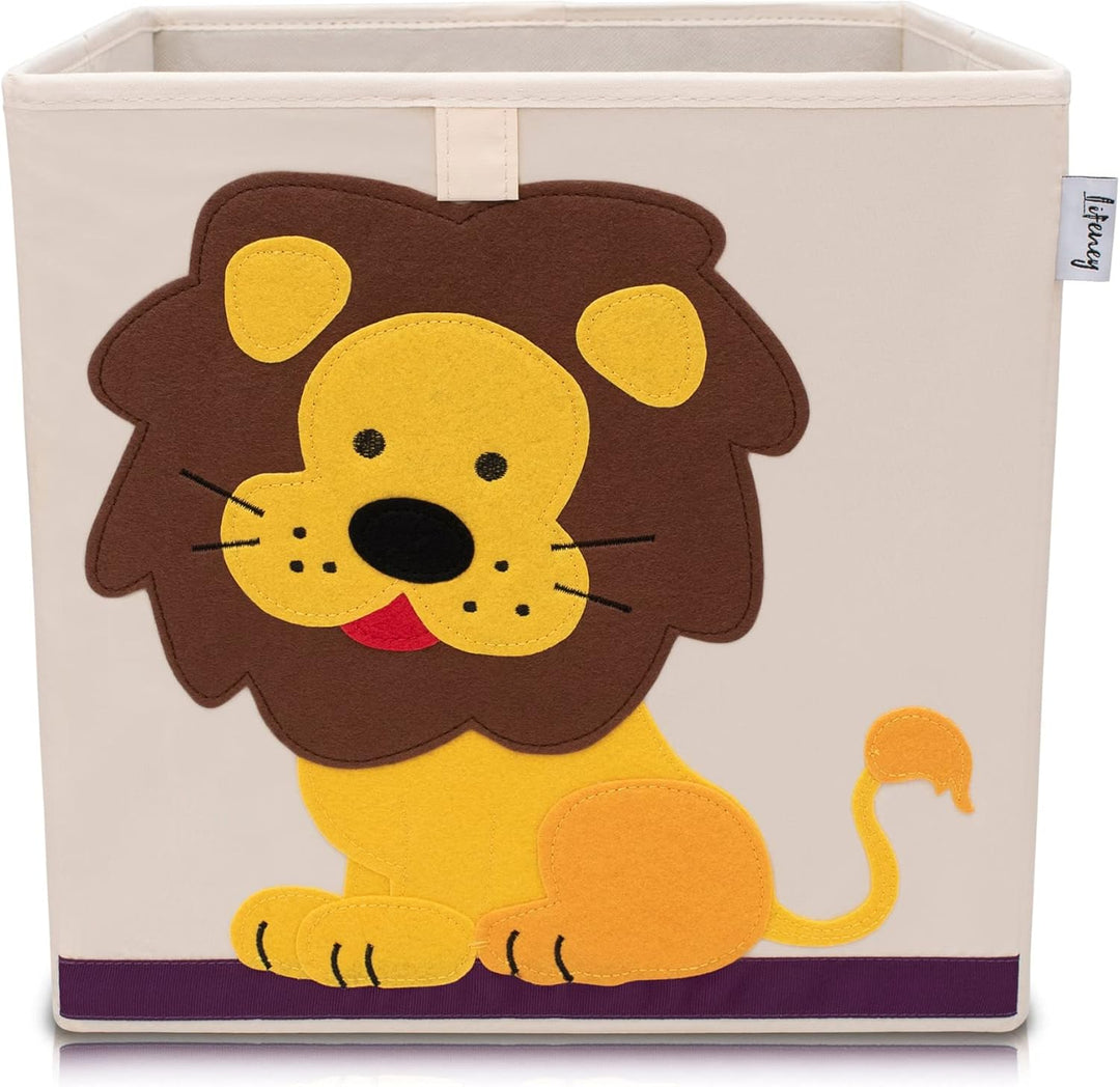 Aufbewahrungsbox im 3er Set Koala, Löwe und Tiger I Dreierpack Spielzeugbox mit Tiermotiv passend fü