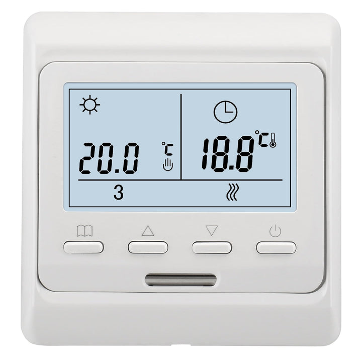 Wengart Innenthermostat WG806,AC230V Wochenprogrammierung,6 Zeiträume,Ausgang 3A,LCD-Digitalanzeige,