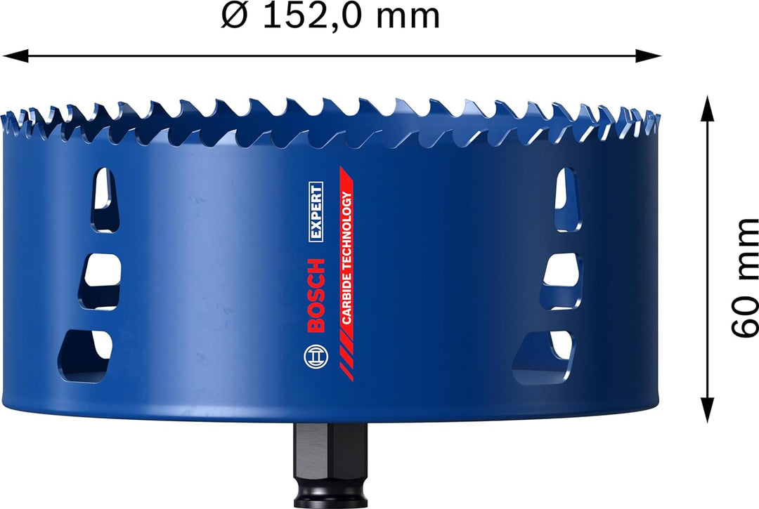 Bosch Professional 1x Expert Tough Material Lochsäge (für Holz mit Metall, Ø 152 mm, Zubehör Schlagb