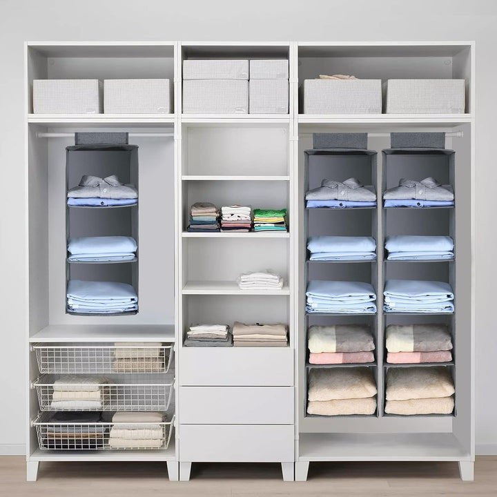 AiQInu Hängeregal Kleiderschrank,Hängeaufbewahrung Schrank Organizer mit 5 Fächern,Faltbar Platzspar