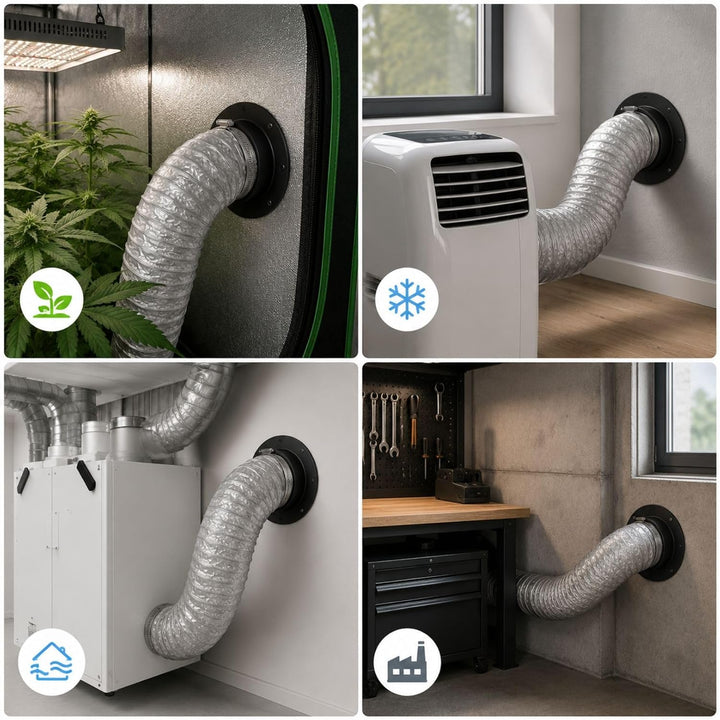 Weedness PVC Anschluss Flansch 400 mm für Lüftungsanlagen - Grow Anbau Lüfter Kupplung Indoor Belüft
