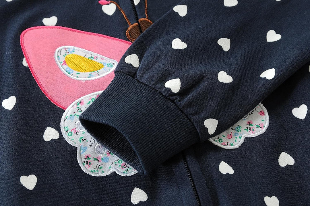 EULLA Kinder Mädchen Zip Up Hoodie Sweatjacke Kapuzenjacke Kapuzenpullover Langarm Baumwolle Einhorn