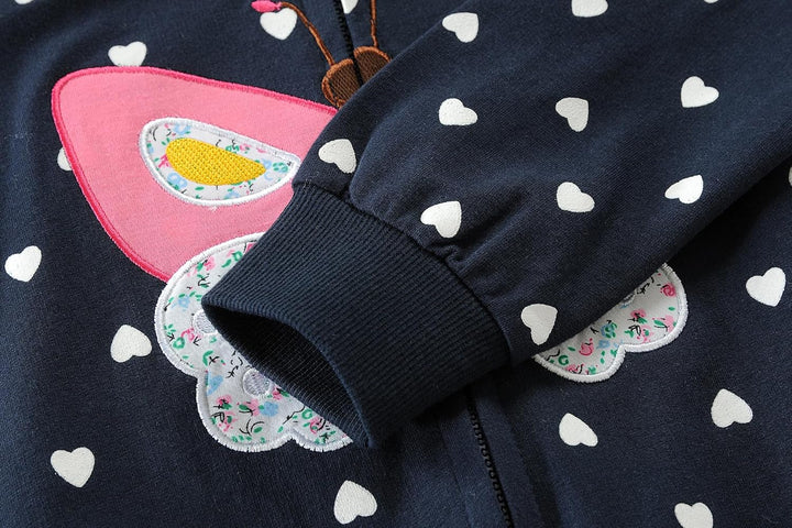 EULLA Kinder Mädchen Zip Up Hoodie Sweatjacke Kapuzenjacke Kapuzenpullover Langarm Baumwolle Einhorn