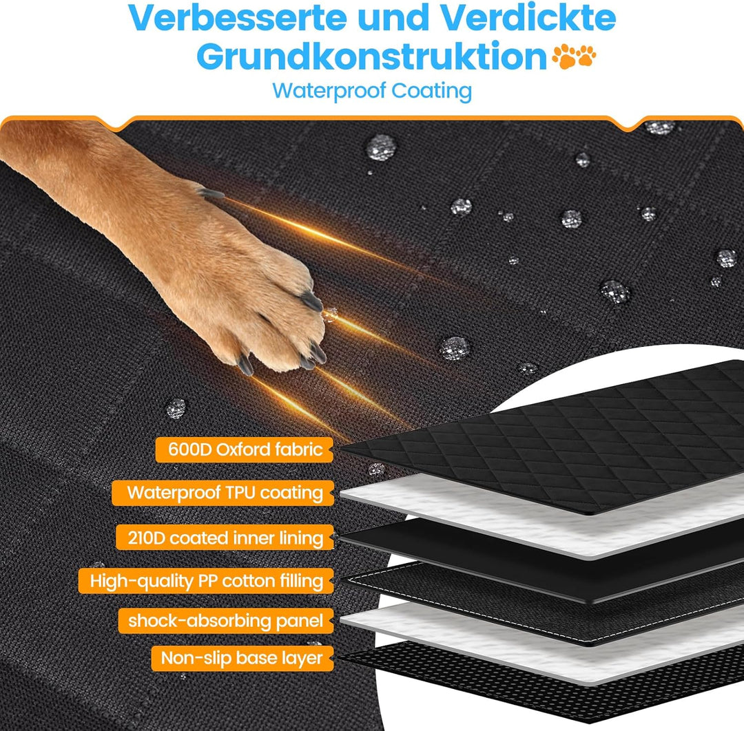 Kfonla Hundedecke Auto Rückbank 130 x 62 cm,Hunde Autositz Rückbank mit Harter Unterseite,Hundebett