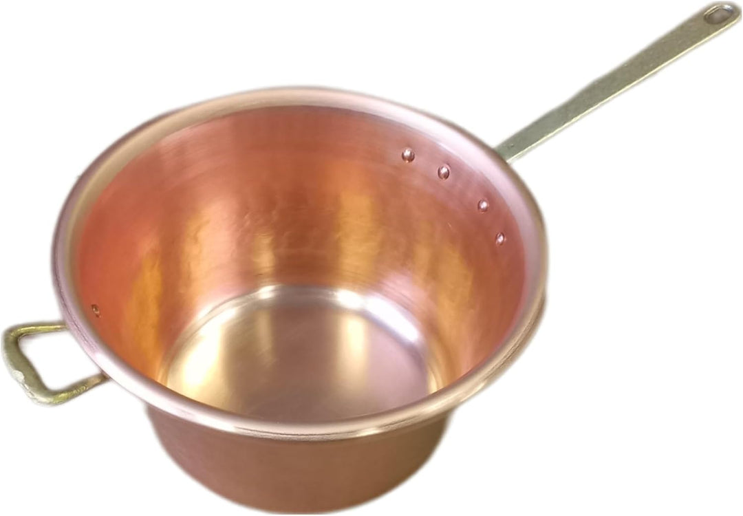 Kessel aus Kupfer für Polenta Töpfe, Kochtopf, Griff aus Messing Durchmesser 26 cm