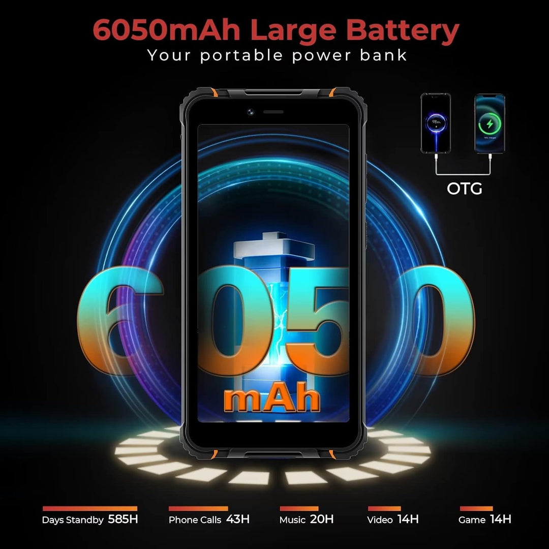 HOTWAV T5 MAX (2023) Android 13 Outdoor Handy, 6050mAh 4GB/64GB/1TB Erweiterbar 6.0 Zoll HD+ Display
