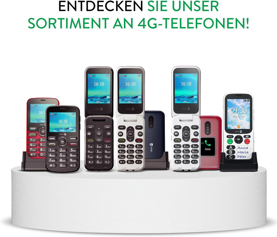 Doro 2880 4G Klapphandy für Senioren - Notruftaste - Einfach zu bedienen - Sprachgesteuerte Tasten -