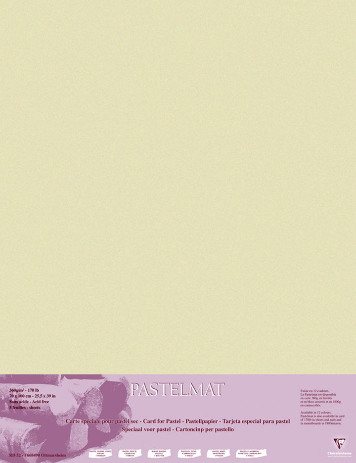 Clairefontaine 96162C Packung (mit 5 Zeichenbögen Pastelmat, 70 x 100 cm, 360 g, ideal für Trockente