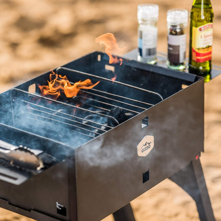 Innovativster BBQ-Grill Gizzo, Tragbare Grill, Mobiler Holzkohlegrill, Transportabler, Camping, Pick