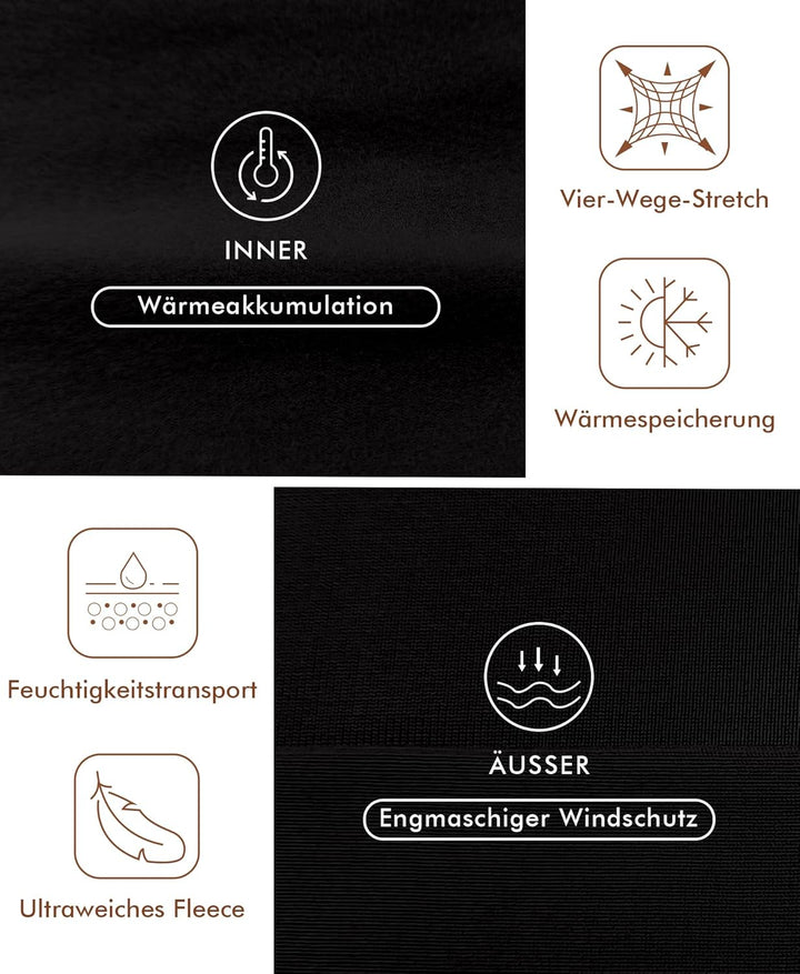 Ganado Thermounterwäsche Set Damen Innenfleece Thermowäsche Thermo Oberteil und Thermohose Leggings