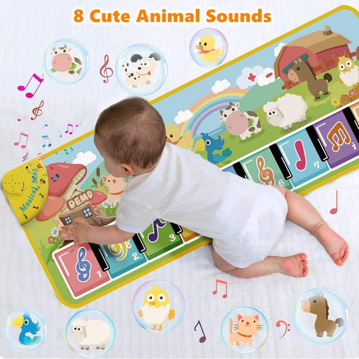 Musikmatte mit 8 Tieren, Baby Spielzeug Musik Klaviermatte Tanzmatte Keyboard Kinder, Mitgebsel Kind