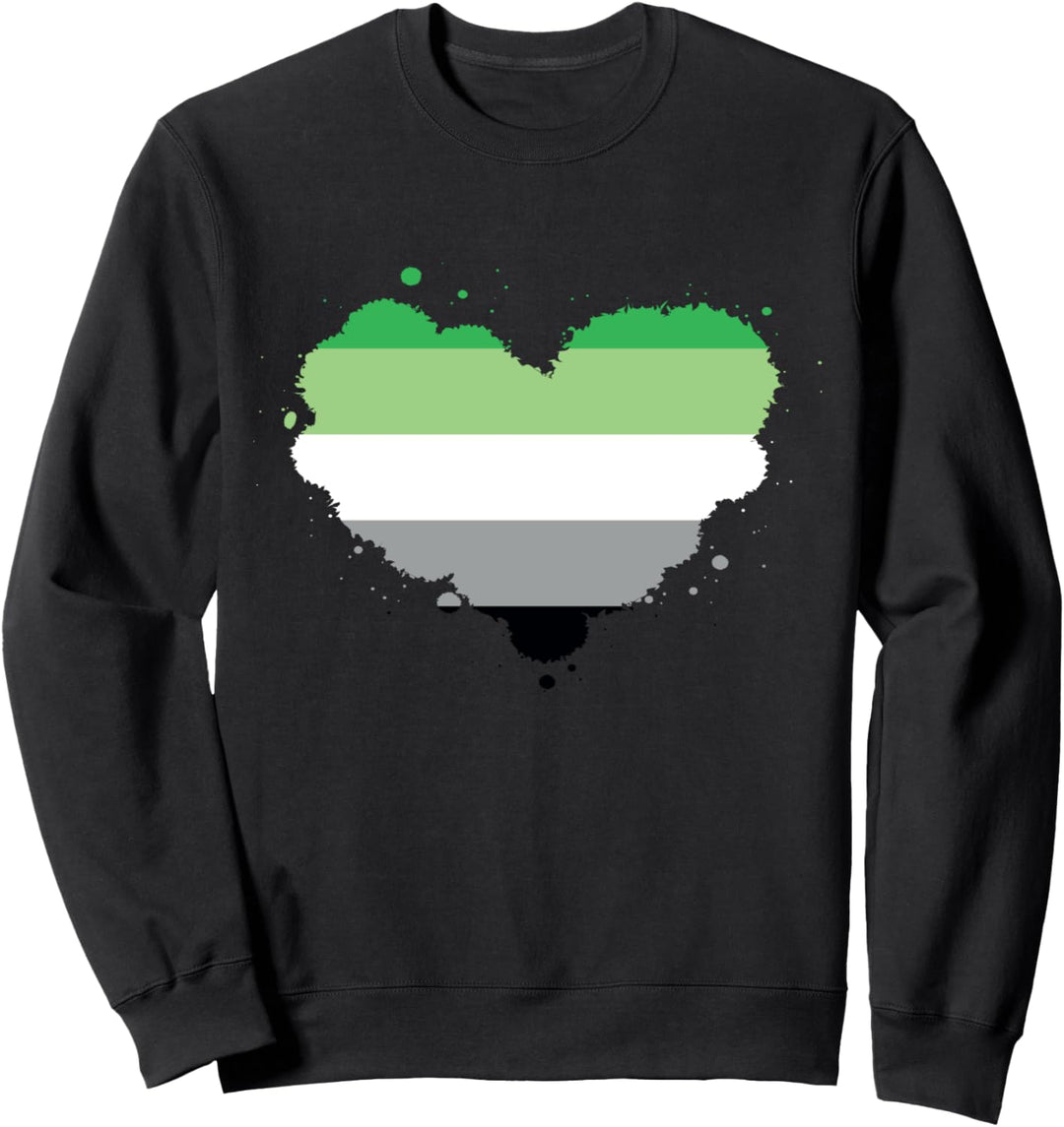 Aromantic Pride Flagge Aromantic Herz Sweatshirt