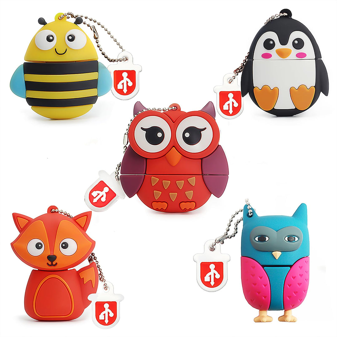 LEIZHAN 16GB*5 USB-Stick Hochgeschwindigkeits-Silikon Memory Stick Cartoon Speicherstick Flash-Speic