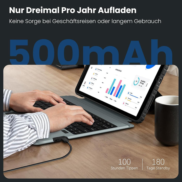 Nillkin iPad Pro 13 Zoll (M5/M4, 2025/2024) Hülle mit Tastatur, Robuste Tastaturhülle mit Kamerabede