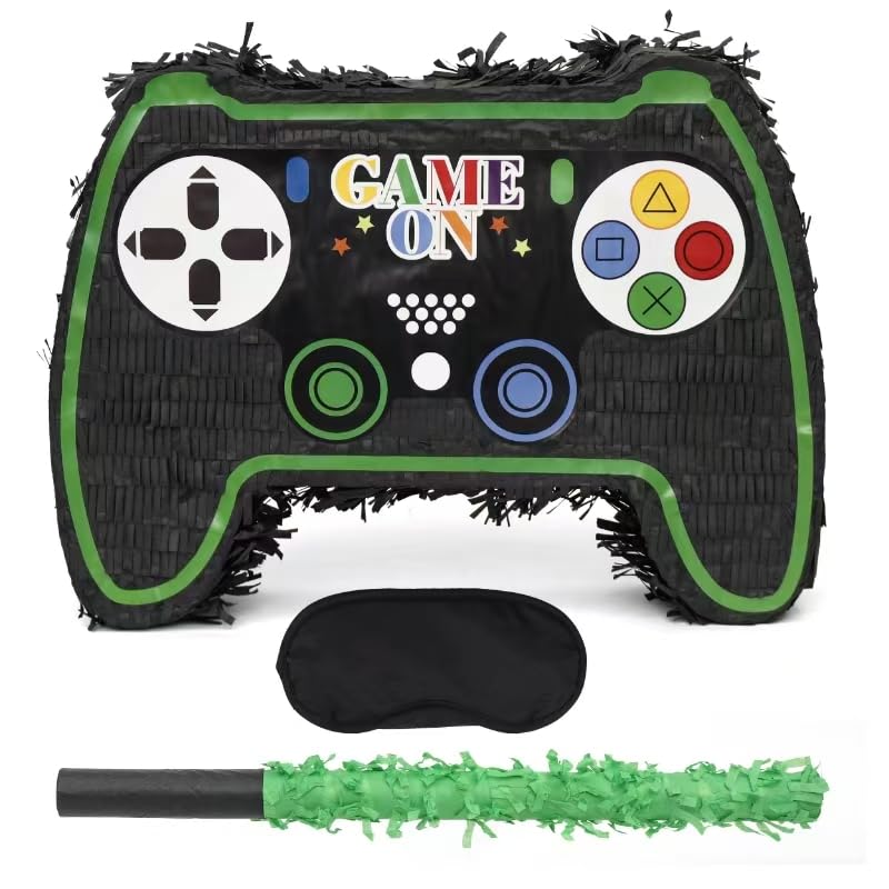 Game Controller Pinatas Bundle mit Augenbinde und Schläger (42 x 32 x 10 cm), perfekt für Kindergebu