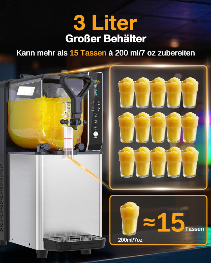 GSE 3L Slush Maschine für Geschäft oder Zuhause, Pro Smoothies& Frozen Drinks Küchengerät Slushy Eis