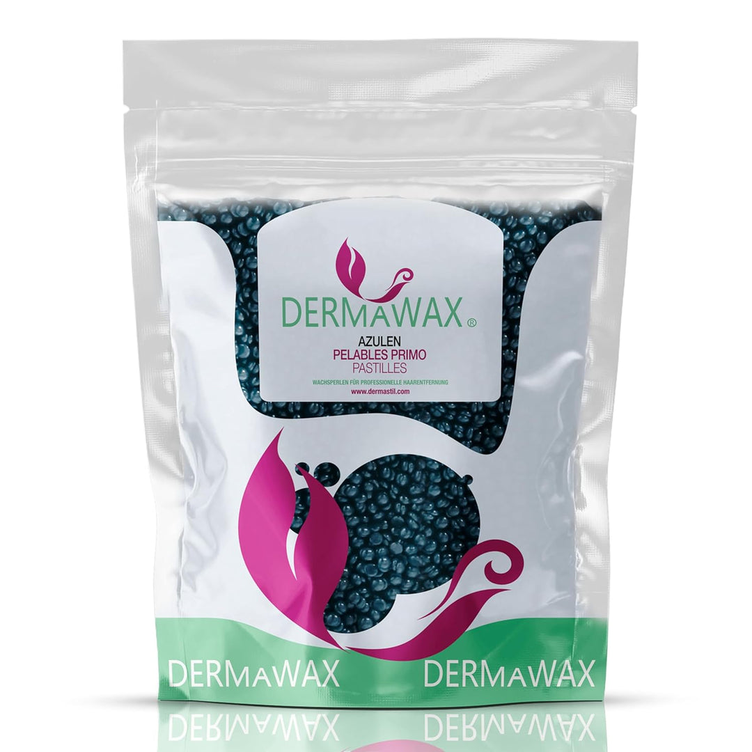 Dermawax Profi Waxing Set- 1000 ml Wachsgerät- Made in Spanien- 1 kg Azulen Wachsperlen- 500 ml Aloe