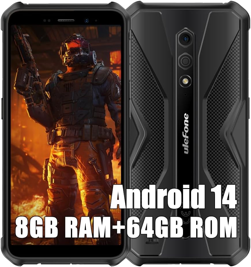 Ulefone Armor X12 Pro Outdoor Handys ohne Vertrag, MTK G36 8GB+64GB Outdoor Smartphone Android 13, 1