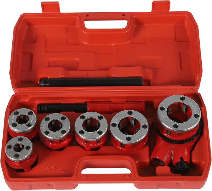Klempner-Rohrgewinde-Kit Manuelles Einfädler-Set Gewindeschneidkluppe Ratchet Pipe Threader Kit mit
