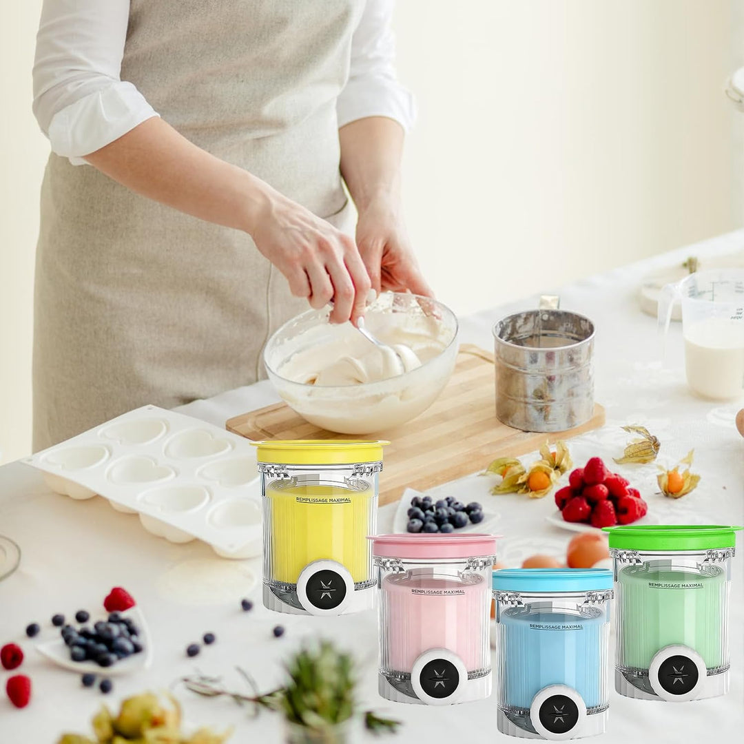 DAZZTIME Behälter für Ninja Creami Deluxe Pints,4 Stück Ersatz für Ninja Creami Deluxe Pints und Dec