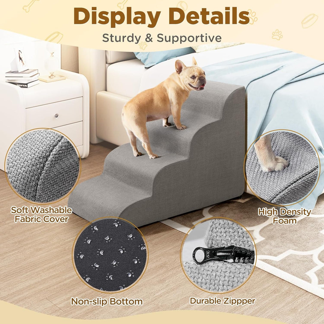 Gimars Extra Breite Stabile 30D Schaumstoff-Hundestufen für Sofa,Hochbetten,Haustiertreppe für klein