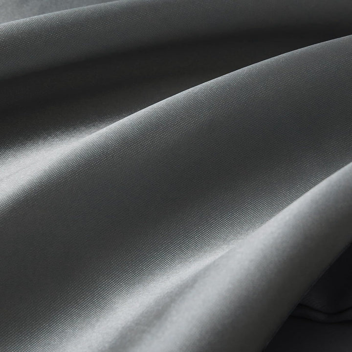Boqingzhu Satin Bettwäsche 135x200cm 4Teilig Grau Dunkelgrau Anthrazit Uni Einfarbig Glatt Glänzend