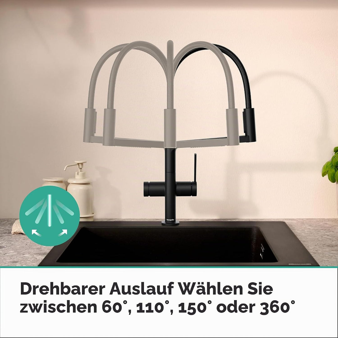 hansgrohe Talis Select M54 PowderSpray Küchenarmatur mit flexiblem Auslauf und Brause, SemiPro, 3 St