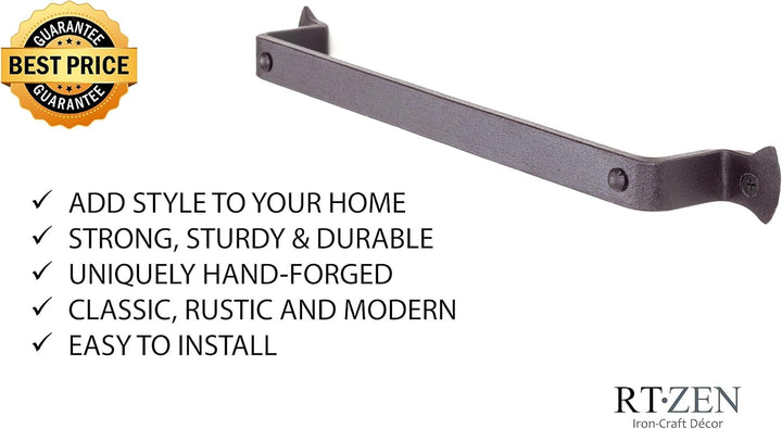 RTZEN Rustikaler moderner Handtuchhalter aus Schmiedeeisen | Dekorativer 30,5 cm grosser für Küche,