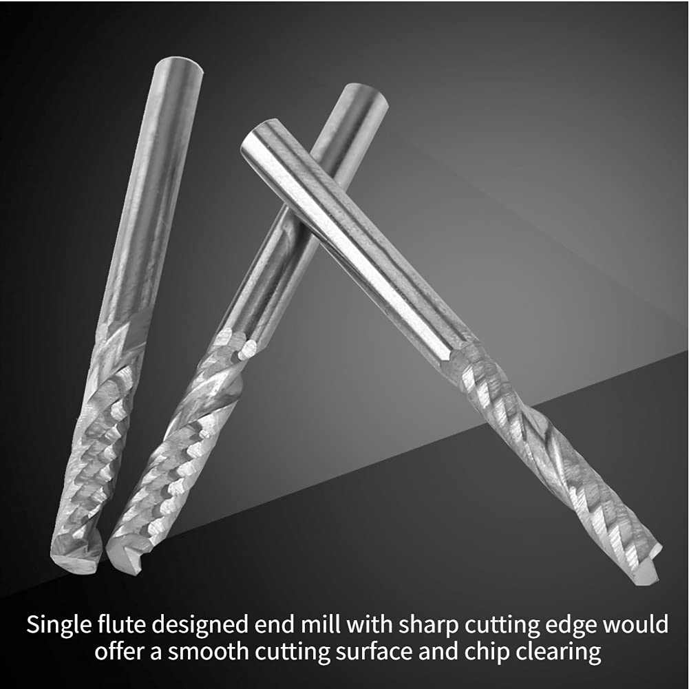 Schaftfräser, 10 Stück 4 mm Schaft Wolframcarbid-Spiral-Schaftfräser Einnuten-Fräser CNC-Fräser für