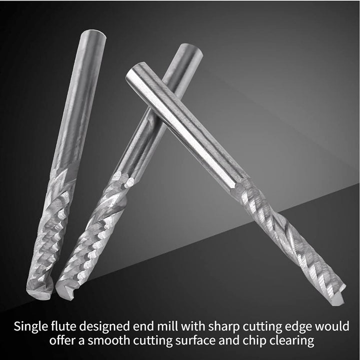 Schaftfräser, 10 Stück 4 mm Schaft Wolframcarbid-Spiral-Schaftfräser Einnuten-Fräser CNC-Fräser für