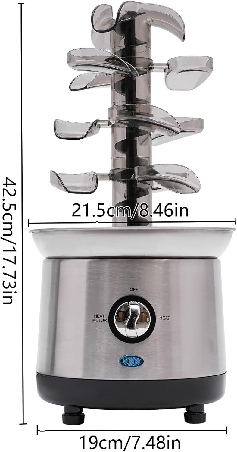 Schokoladenbrunnen 4 Etagen Schmelzen Schokofondue 1.2L kapazität 38-45℃ Elektrische Schokobrunnen B