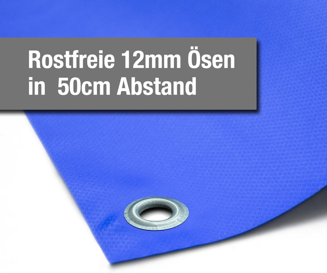 PVC Plane LKW Plane 600g/m² mit Ösen Rundösen Abdeckplane Schutzplane Boot Terrasse Industrieplane m