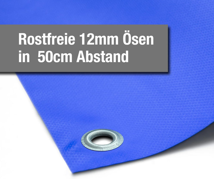 PVC Plane LKW Plane 600g/m² mit Ösen Rundösen Abdeckplane Schutzplane Boot Terrasse Industrieplane m