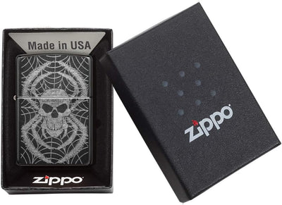 Zippo PL Skull with Legs IN Spider Web ON Gray Dusk Lighter 60001003 Feuerzeug, Messing, Grau, 1 x 3