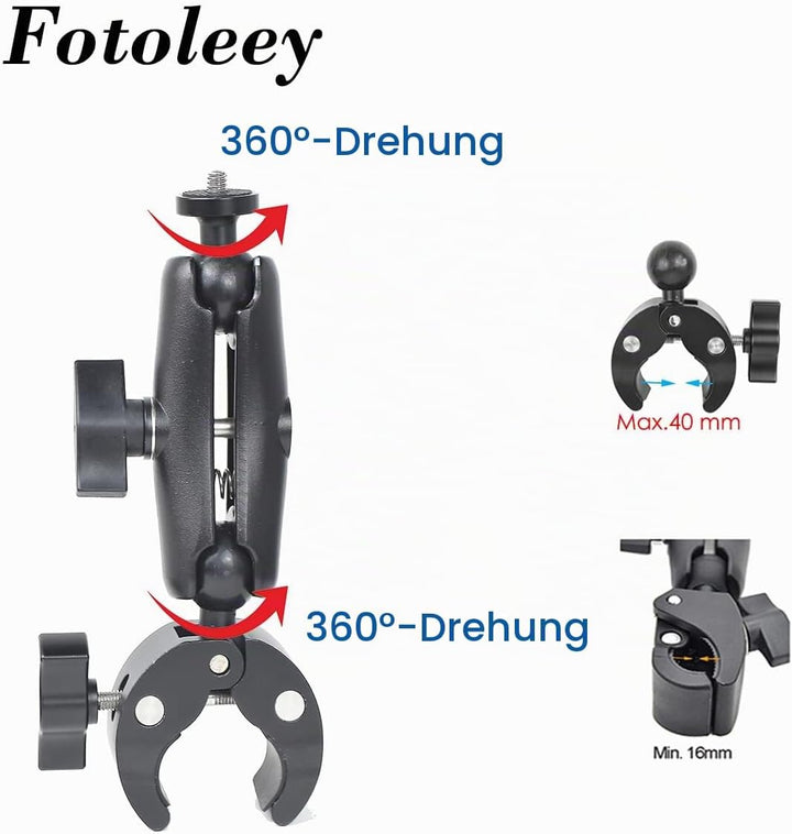 Fotoleey Kamera-Fahrradhalterung, Motorrad-Lenkerhalterung für Insta360 X3/X2/Ace Pro/Ace/One RS, ko