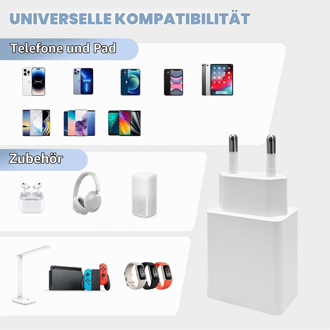 10W USB-Ladegerät mit USB-A-Anschluss Wandladegerät für iPhone, Samsung, Android, iPad, Tablet - Kom